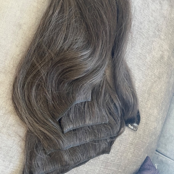 Dark brown human hair clip in extensions - Picture 2 of 3